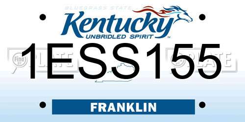 1ESS155 Kentucky License Plate