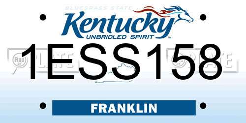 1ESS158 Kentucky License Plate