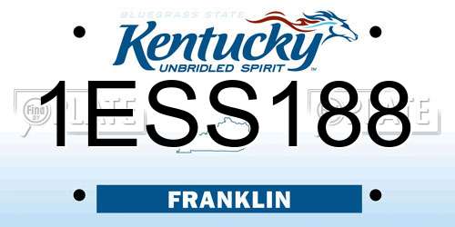 1ESS188 Kentucky License Plate