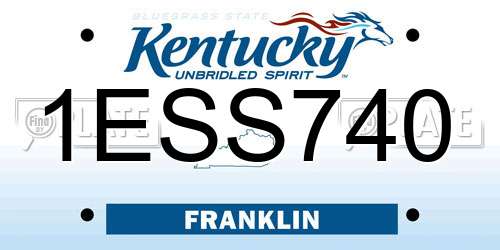 1ESS740 Kentucky License Plate