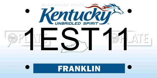 1EST11 Kentucky License Plate