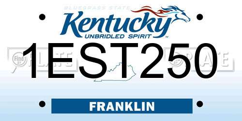 1EST250 Kentucky License Plate