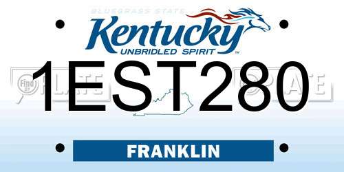 1EST280 Kentucky License Plate