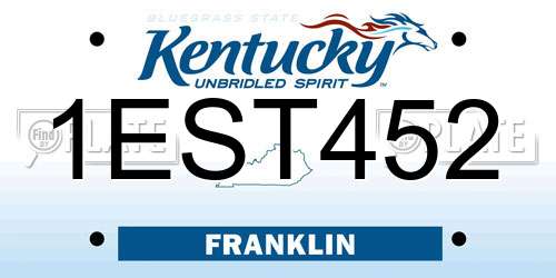 1EST452 Kentucky License Plate