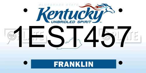 1EST457 Kentucky License Plate