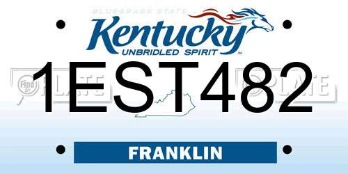 1EST482 Kentucky License Plate