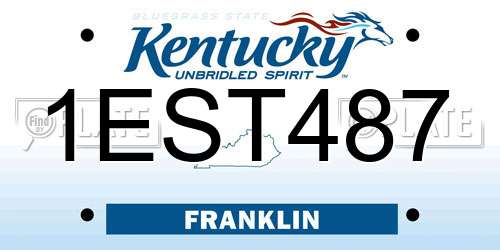 1EST487 Kentucky License Plate