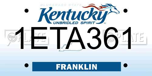 1ETA361 Kentucky License Plate