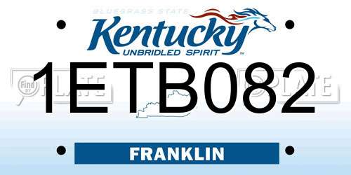 1ETB082 Kentucky License Plate