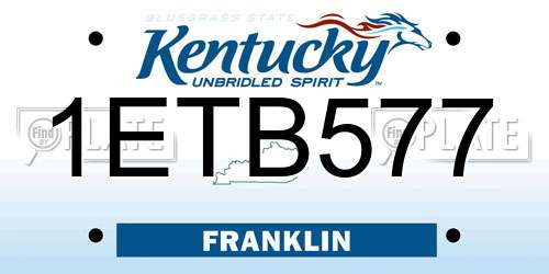1ETB577 Kentucky License Plate