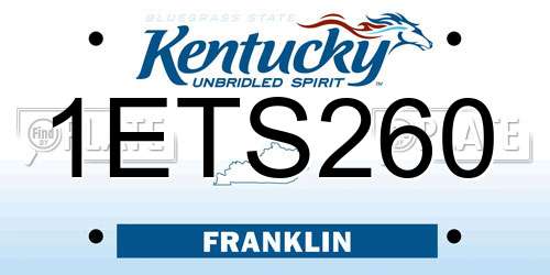 1ETS260 Kentucky License Plate