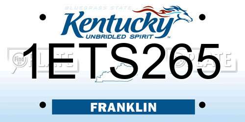1ETS265 Kentucky License Plate