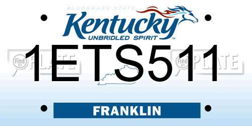 1ETS511 Kentucky License Plate