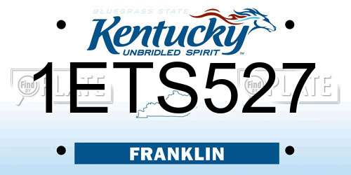 1ETS527 Kentucky License Plate