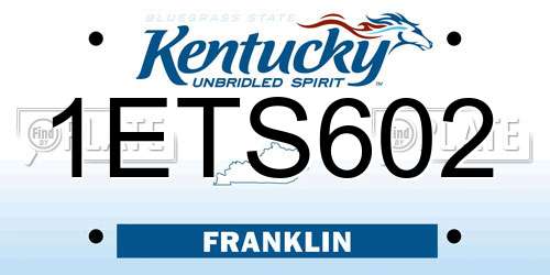 1ETS602 Kentucky License Plate
