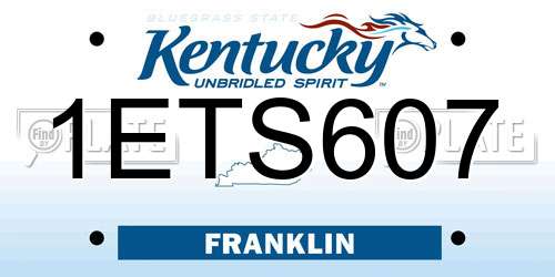1ETS607 Kentucky License Plate