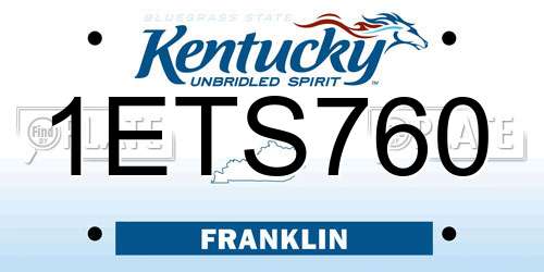 1ETS760 Kentucky License Plate