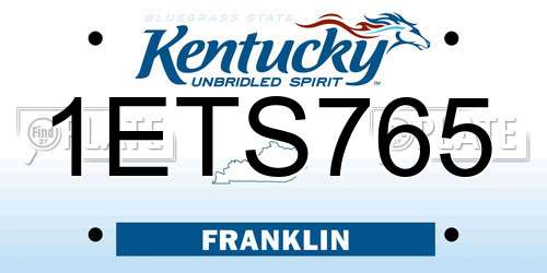 1ETS765 Kentucky License Plate