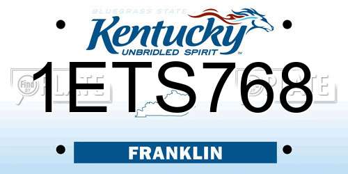 1ETS768 Kentucky License Plate
