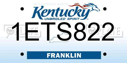 1ETS822 Kentucky License Plate