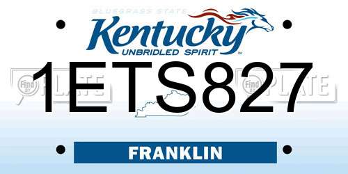 1ETS827 Kentucky License Plate