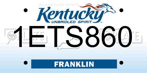 1ETS860 Kentucky License Plate