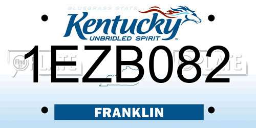 1EZB082 Kentucky License Plate