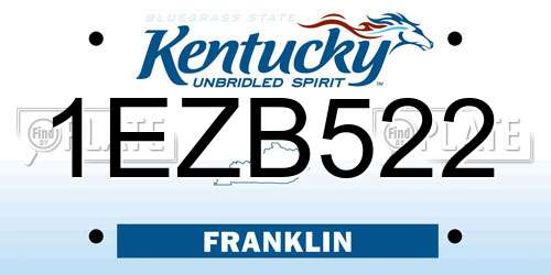 1EZB522 Kentucky License Plate