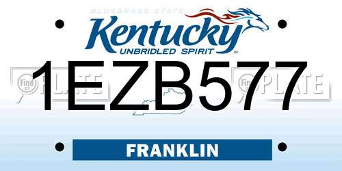 1EZB577 Kentucky License Plate
