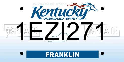 1EZI271 Kentucky License Plate