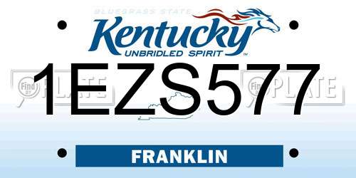 1EZS577 Kentucky License Plate