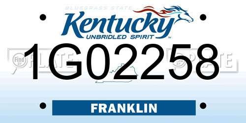 1G02258 Kentucky License Plate