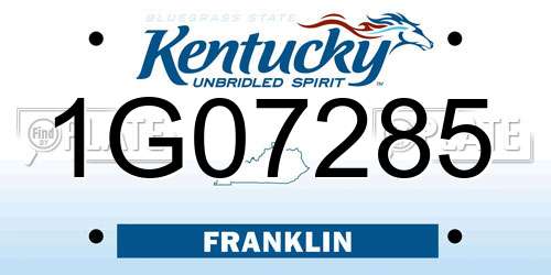 1G07285 Kentucky License Plate