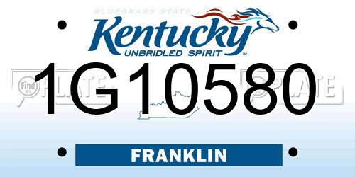 1G10580 Kentucky License Plate