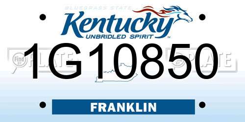 1G10850 Kentucky License Plate