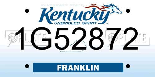 1G52872 Kentucky License Plate