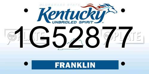 1G52877 Kentucky License Plate
