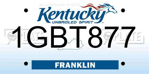 1GBT877 Kentucky License Plate