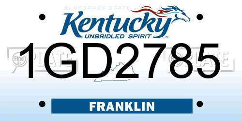 1GD2785 Kentucky License Plate