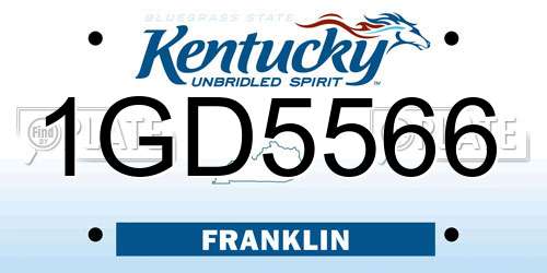 1GD5566 Kentucky License Plate