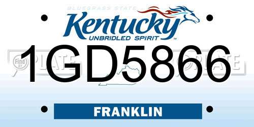 1GD5866 Kentucky License Plate