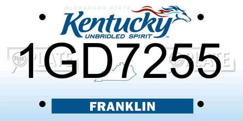 1GD7255 Kentucky License Plate