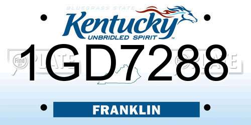 1GD7288 Kentucky License Plate