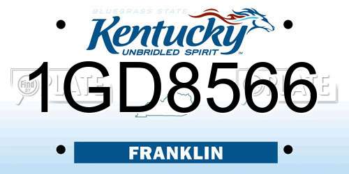 1GD8566 Kentucky License Plate