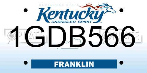 1GDB566 Kentucky License Plate
