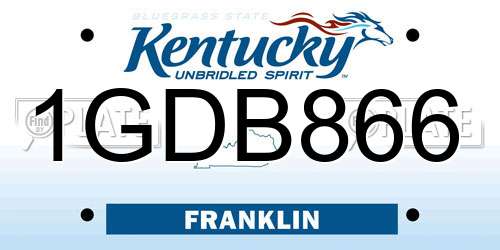1GDB866 Kentucky License Plate