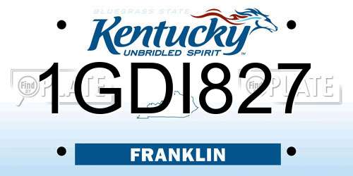 1GDI827 Kentucky License Plate