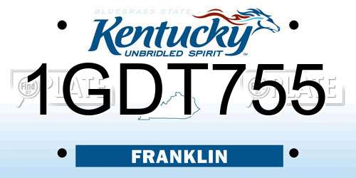1GDT755 Kentucky License Plate