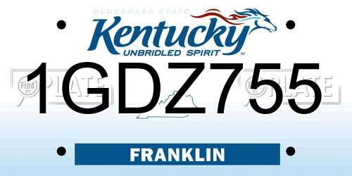 1GDZ755 Kentucky License Plate