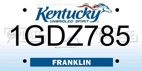 1GDZ785 Kentucky License Plate